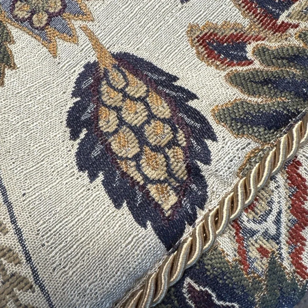 VTG Croscill Floral Jacobean Cord‎ Trim Damask Chenille King Pillow Sham Zip Off